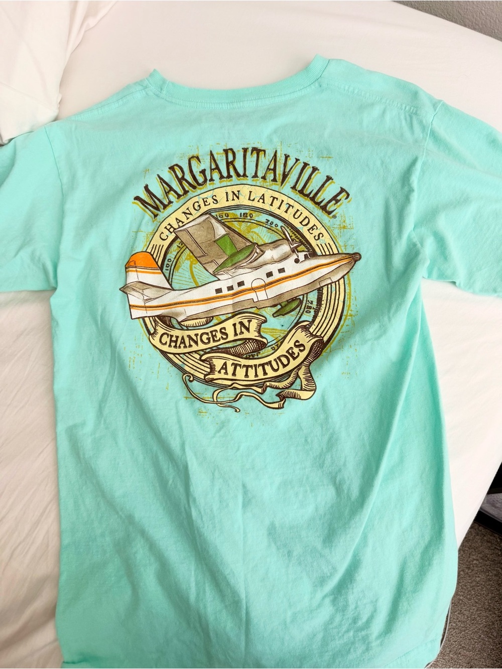 Margaritaville Mint Short-Sleeve Tee with Seaplane Graphic